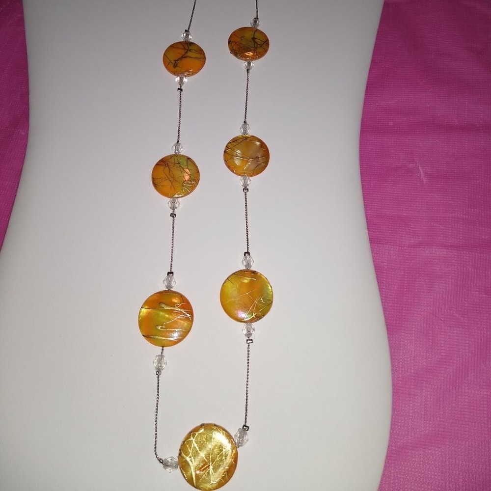 Yellow shell necklace
